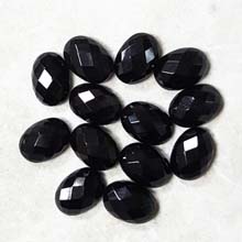 10X14MM FACETED OVAL CABOCHON BALCK ONYX(8PCS/BAG)
